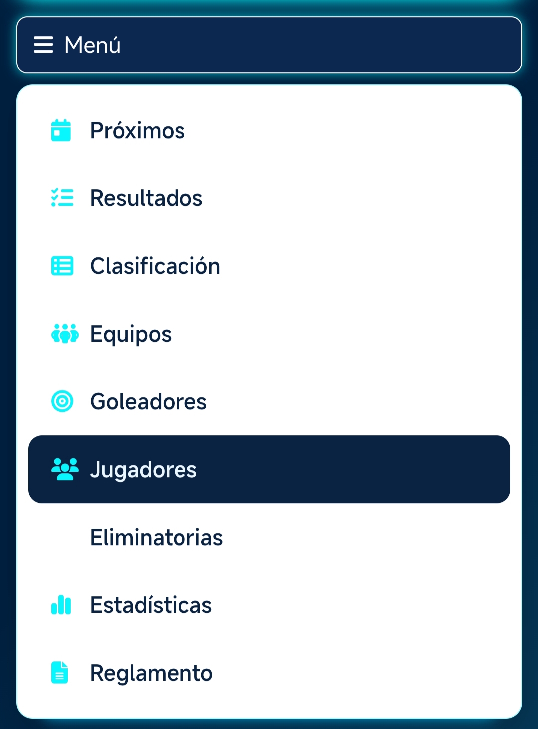Vista de la app